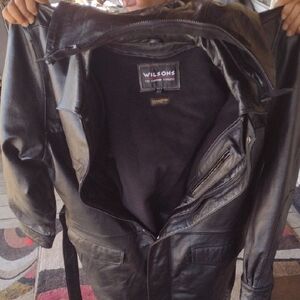 Wilsons Leather Black Jacket for Men 2XLT insulated NWOT